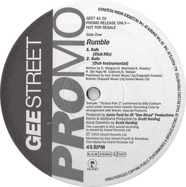 Rumble (2) - Safe (12", Promo)