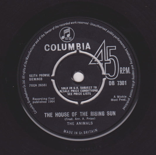 The Animals - The House Of The Rising Sun (7", Single)