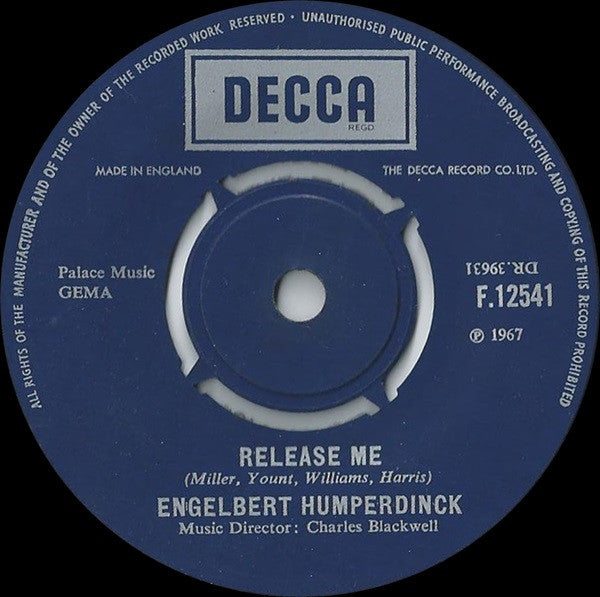 Engelbert Humperdinck - Release Me (7", Single)