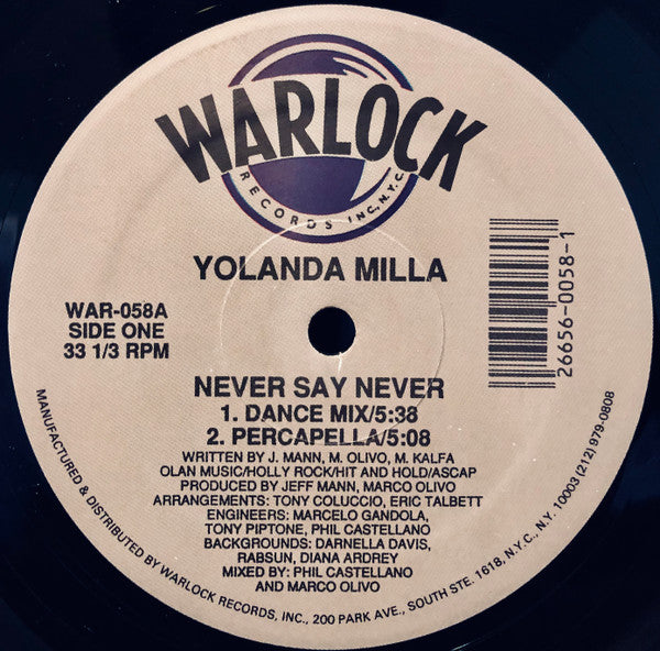 Yolanda Milla - Never Say Never (12")