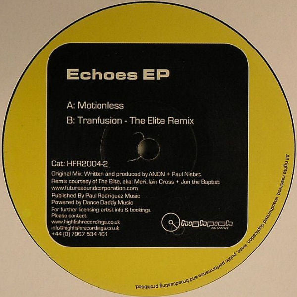 Anon (9) & Paul Nisbet - Echoes EP (12", EP)