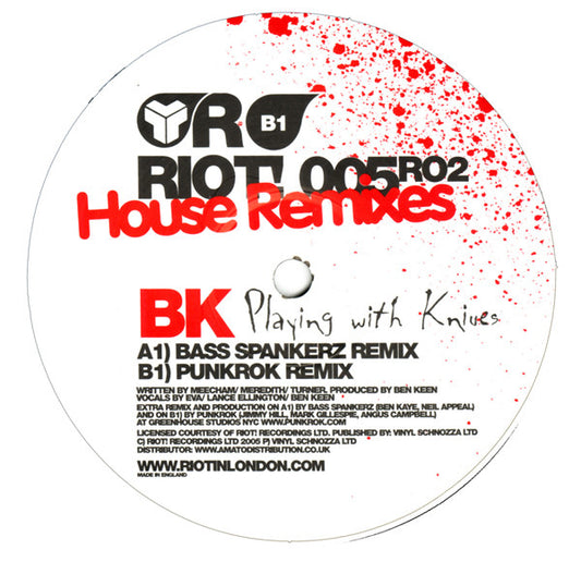 BK - Playing With Knives (House Remixes) (12")