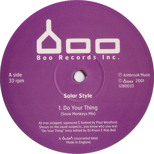 Solar Style - Do Your Thing / Hype (12")