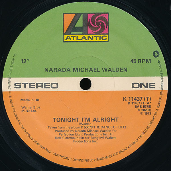 Narada Michael Walden - Tonight I'm Alright (12", Single)