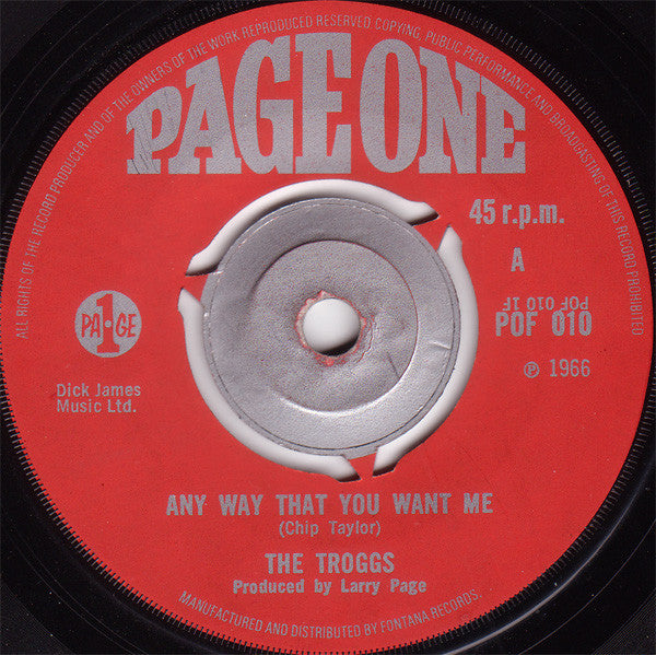 The Troggs - Any Way That You Want Me (7", Single, Mono, 3-P)