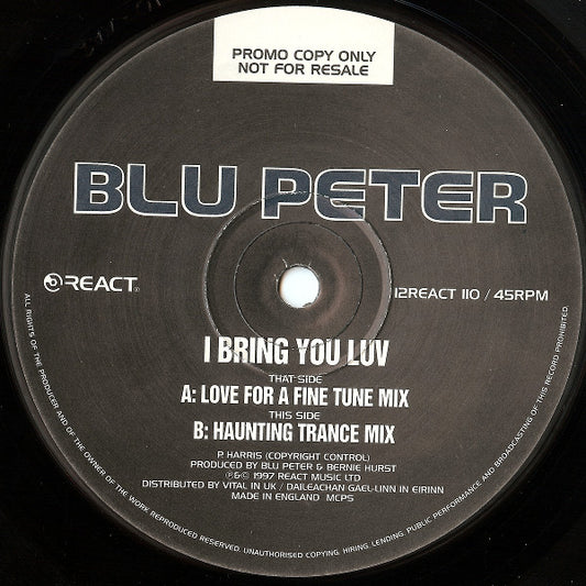 Blu Peter - I Bring You Luv (12", Promo)