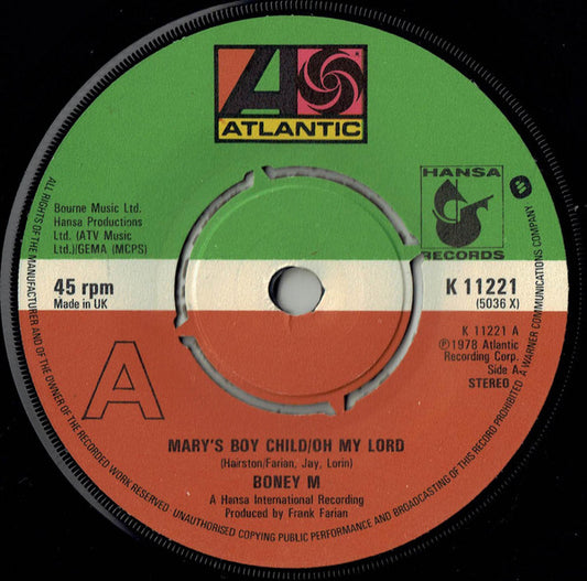 Boney M* - Mary's Boy Child / Oh My Lord (7", RE, Pus)