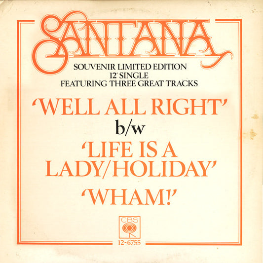 Santana - Well All Right (12", Single, Ltd)