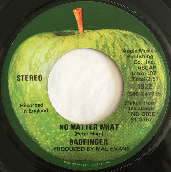 Badfinger - No Matter What (7", Single, RE, Scr)