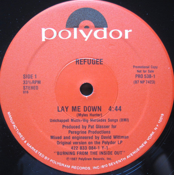 Refugee - Lay Me Down (12", Promo)