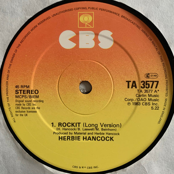 Herbie Hancock - Rockit (Long Version) (12", Single)