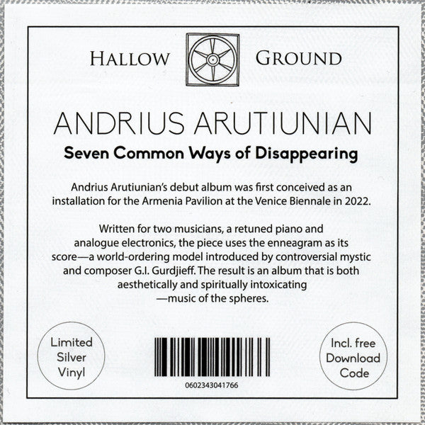 Andrius Arutiunian - Seven Common Ways Of Disappearing (LP, Album, Ltd, Sil)