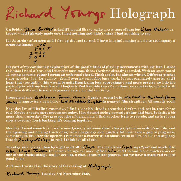 Richard Youngs - Holograph (LP, Album, Ltd, Red)