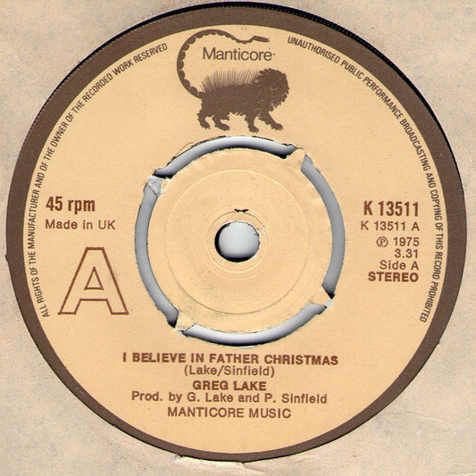 Greg Lake - I Believe In Father Christmas (7", Single, Com)