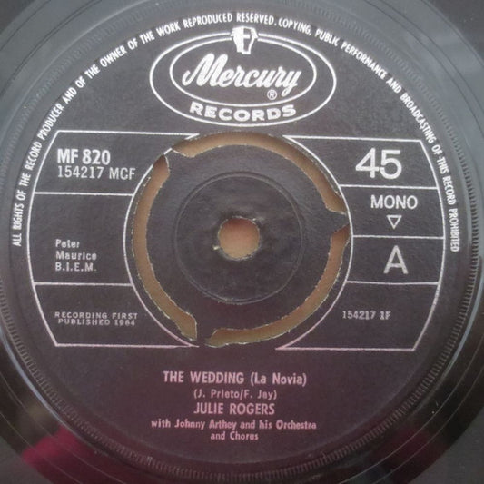 Julie Rogers - The Wedding (La Novia) (7", Single, Mono, 3-p)