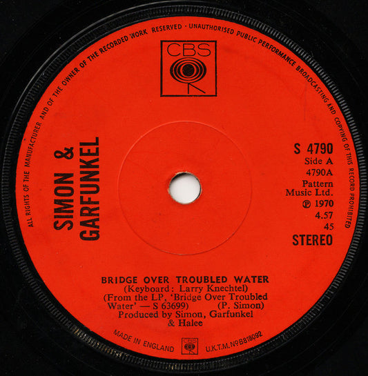 Simon & Garfunkel - Bridge Over Troubled Water (7", Single, Sol)