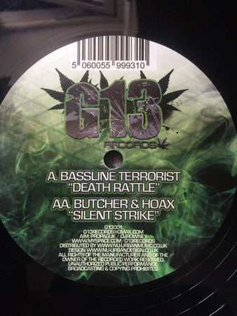 Bassline Terrorist / Butcher (8) & Hoax (6) - Death Rattle / Silent Strike (12")