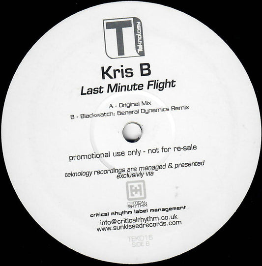 Kris B* - Last Minute Flight (12", Promo)