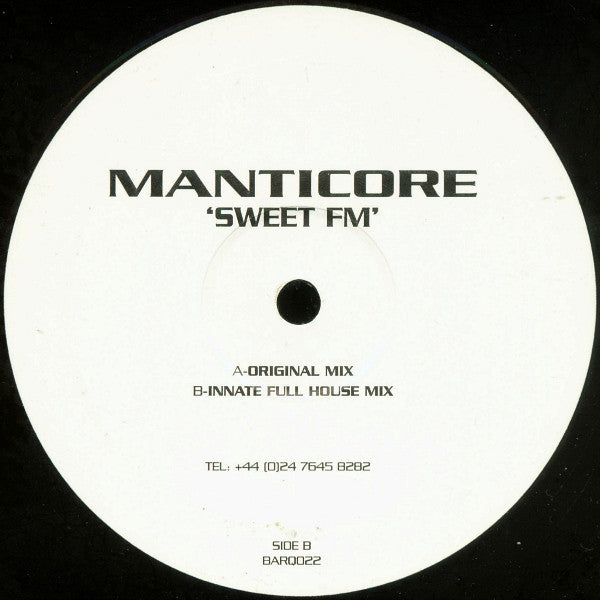 Manticore - Sweet FM (12", Promo)