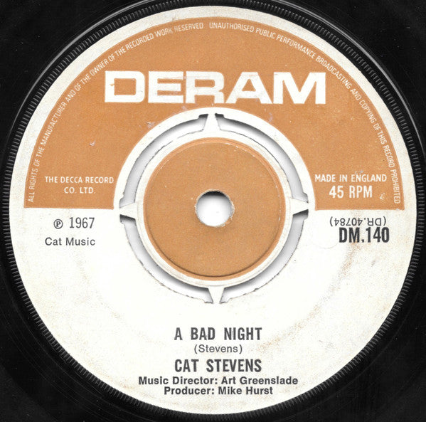 Cat Stevens - A Bad Night (7", Single)