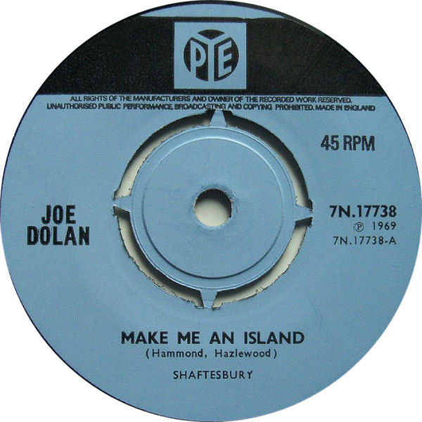 Joe Dolan - Make Me An Island (7", Single, Pus)