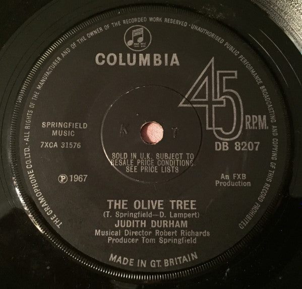 Judith Durham - The Olive Tree (7", Single, sol)