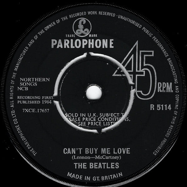 The Beatles - Can't Buy Me Love (7", Single, Mono)