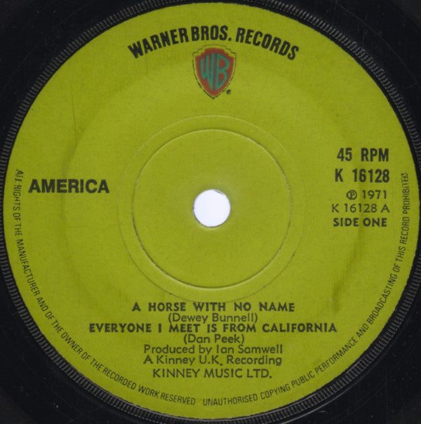 America (2) - A Horse With No Name (7", Gre)