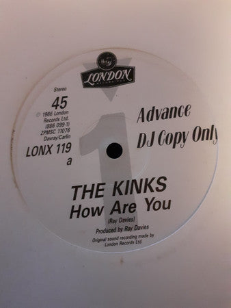 The Kinks - How Are You (12", Promo, Adv)