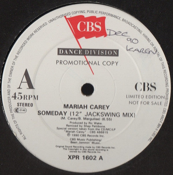 Mariah Carey - Someday (12", Ltd, Promo)