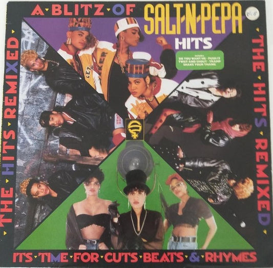 Salt 'N' Pepa - A Blitz Of Salt-N-Pepa Hits. The Hits Remixed. It's Time For Cuts Beats & Rhymes. (LP, Comp)