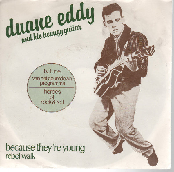 Duane Eddy - Because They're Young (7", Single, RE)