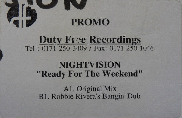 Nightvision - Ready For The Weekend (12", Promo, W/Lbl)