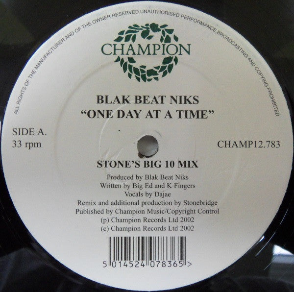 Blak Beat Niks - One Day At A Time (12")