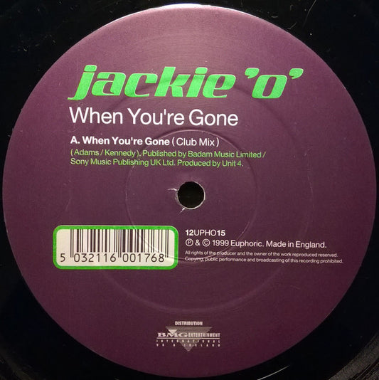 Jackie 'O' - When You're Gone / Breakfast At Tiffany's (12")