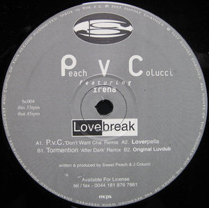 Peach V Colucci* Featuring Irena (3) - Lovebreak (12")