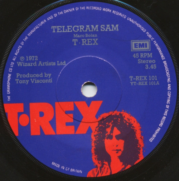 T•Rex* - Telegram Sam (7", Maxi, Sol)