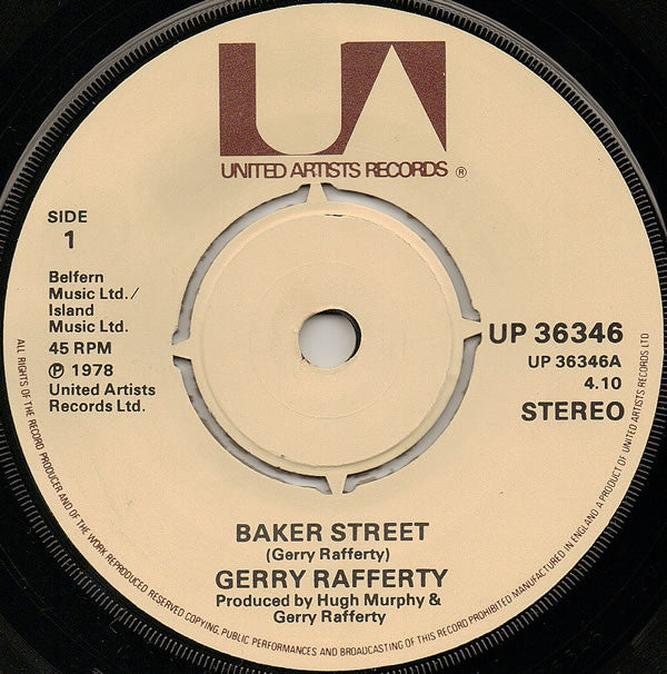 Gerry Rafferty - Baker Street (7", Single, Pus)