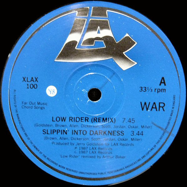 War - Low Rider (Remix) (12", Single)