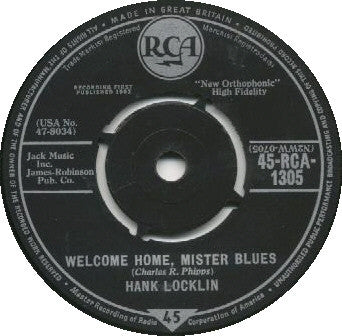 Hank Locklin - Welcome Home, Mister Blues (7", Single)