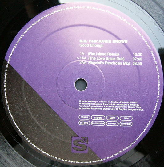 B.B. Feat Angie Brown - Good Enough (Farley & Heller + Gemini Mixes) (12")