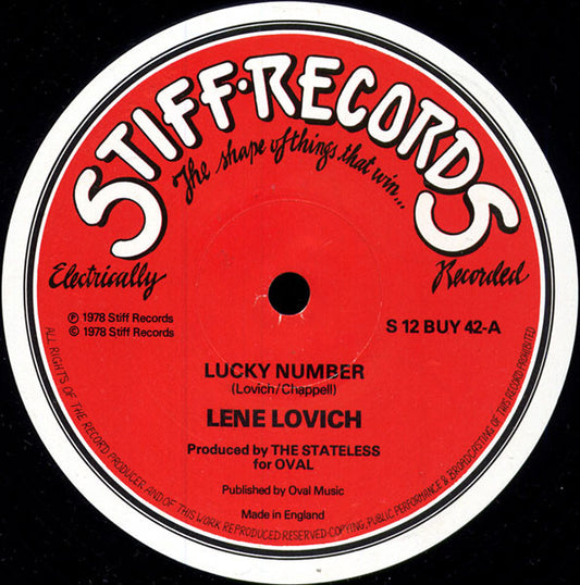 Lene Lovich - Lucky Number (12", Single)