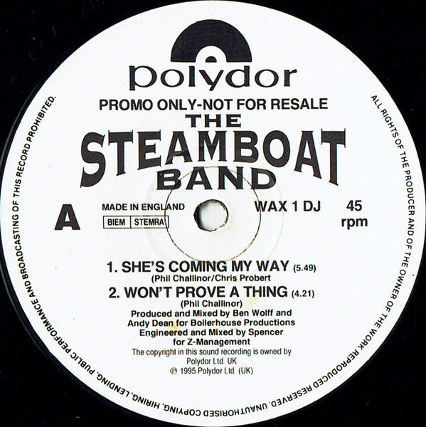 The Steamboat Band* - She's Coming My Way (12", Promo)