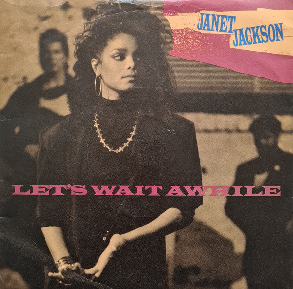 Janet Jackson - Let's Wait Awhile (7", Single, Red)