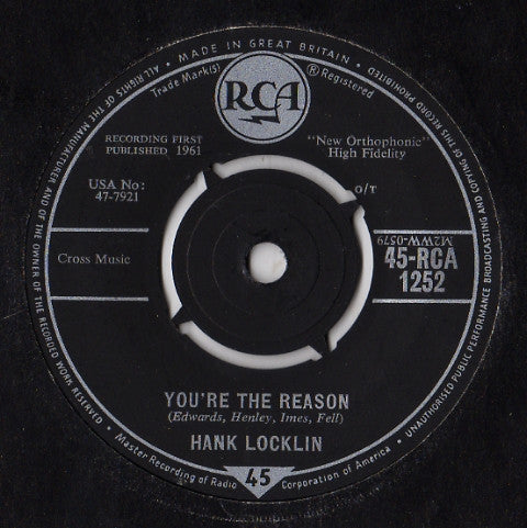 Hank Locklin - You're The Reason / Happy Birthday To Me (7", Single)