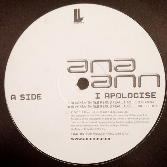 Ana Ann - I Apologise (12
