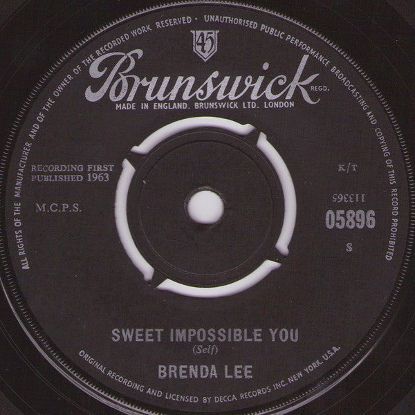 Brenda Lee - Sweet Impossible You (7", Single)