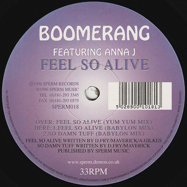 Boomerang - Feel So Alive (12")