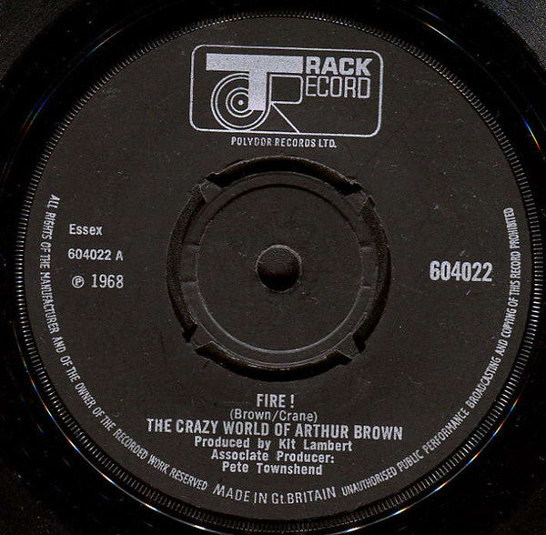 The Crazy World Of Arthur Brown - Fire ! (7", Single, 4 P)