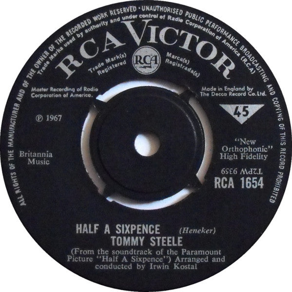 Tommy Steele - Half A Sixpence (7", Single)